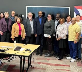 Members of the WCC and CCC meet with the Moderator and other GCO visitors