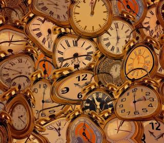 An abstract image of clocks