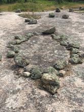 An ancient circle of rocks in Manitoba created by Aboriginal people.