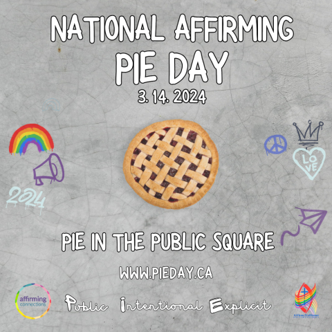 The words National Affirming Pie Day with a photo of a pie below.