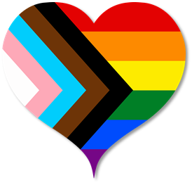 Heart-shaped Progressive Pride flag 