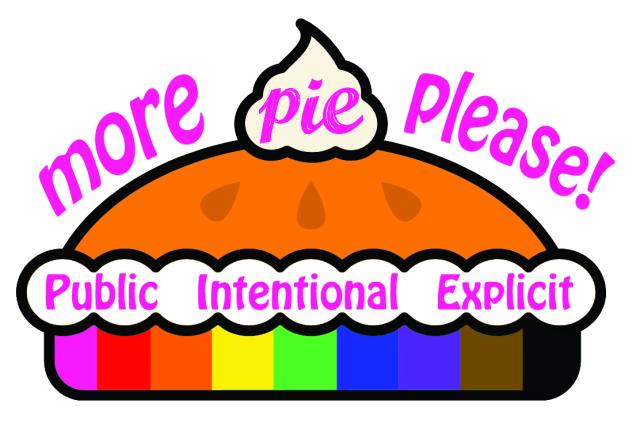 A pie with the words more pie please