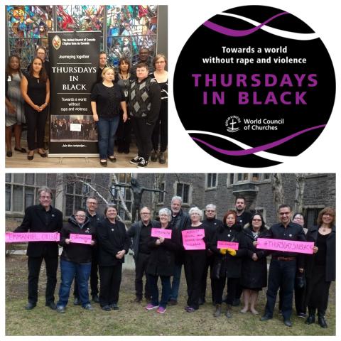 Photo collage and logo for Thursdays in Black at The United Church of Canada