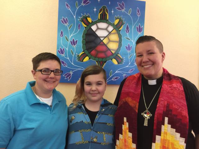 Rev. Evan Smith (on the right), with two others, leads the Daamishkooziimin Indigenous Adoptees Circle.