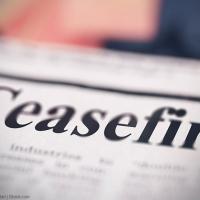 A newspaper headline that says ceasefire