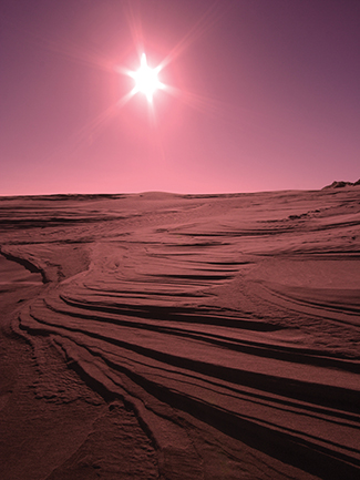 Advent Star twinkling over a desert